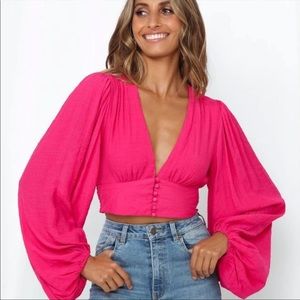 Hello Molly Agyness Top Hot Pink - Never Worn